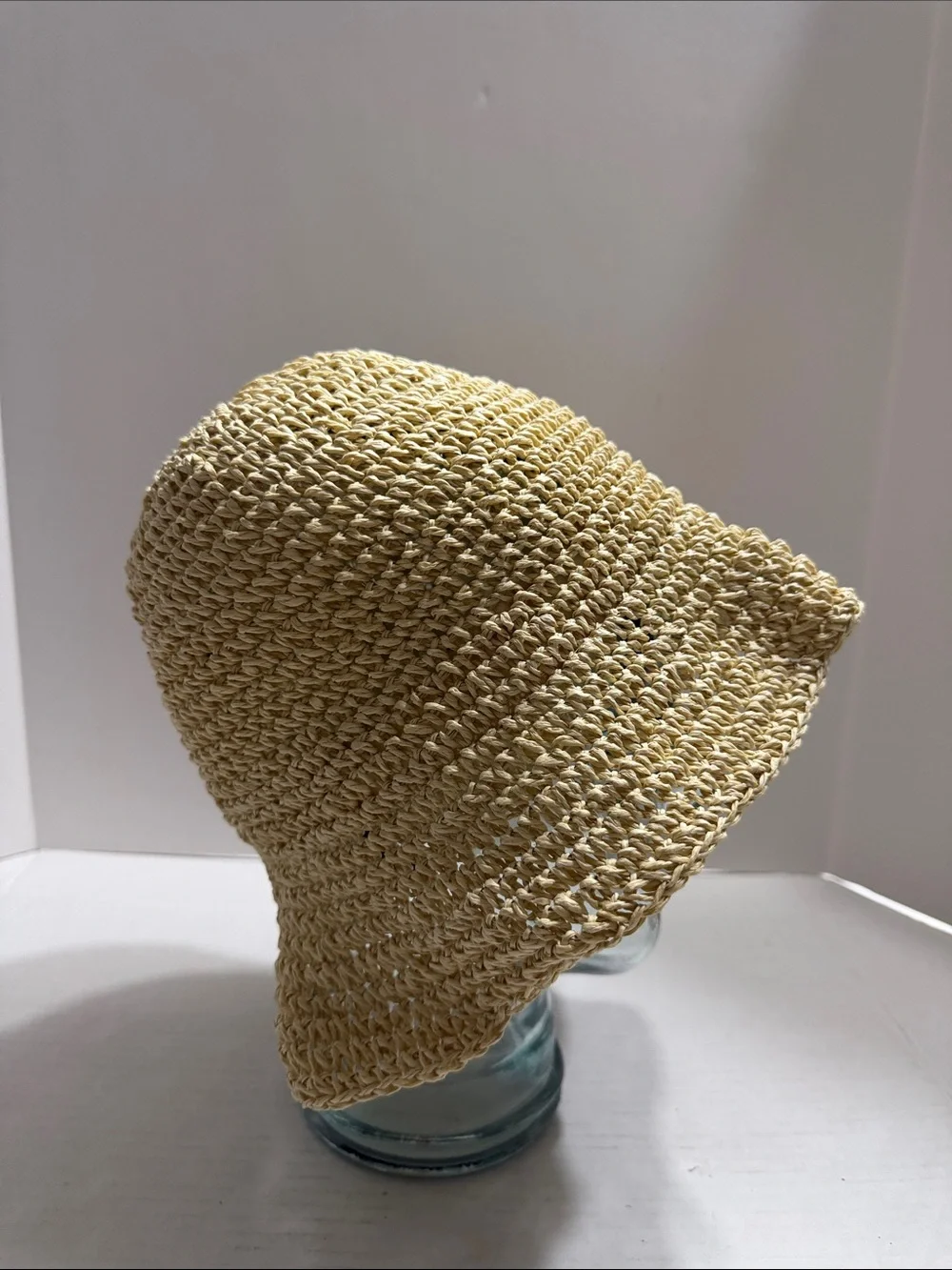 Woven Straw Bucket Hat - Yellow